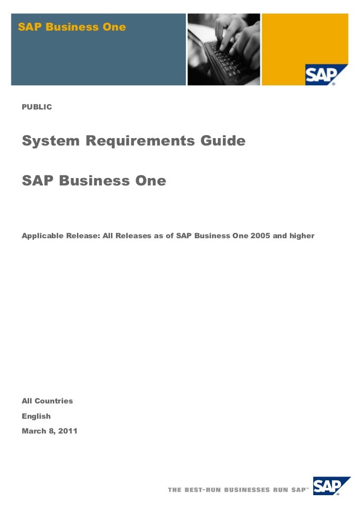 System Requirements Guide for SAP Business One