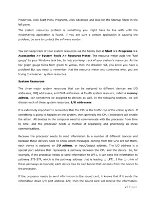 System Resources | PDF