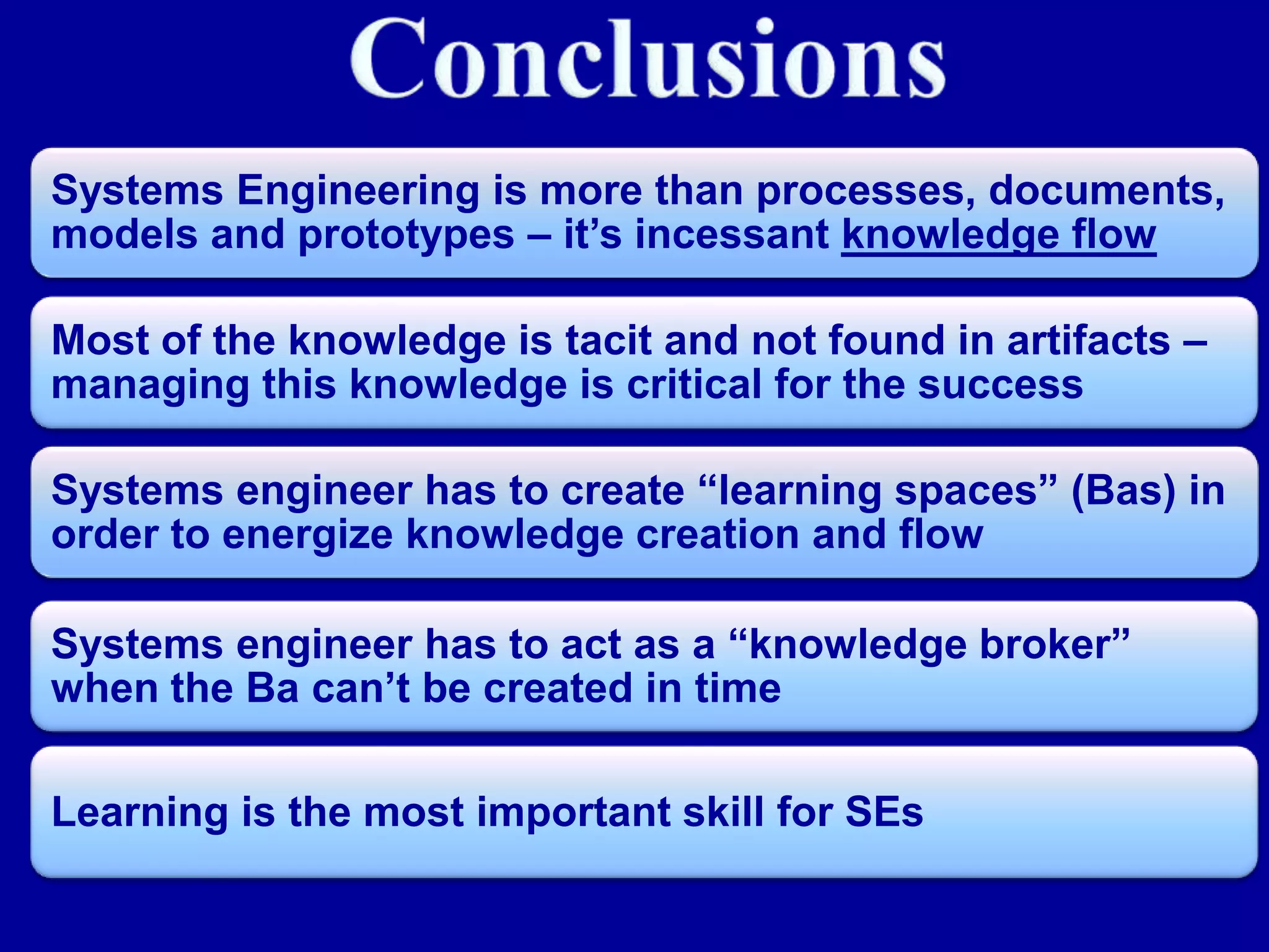 Systems engineering in the light of knowledge management | PPTX