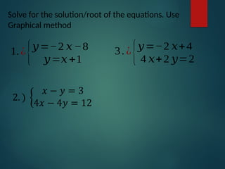 Understanding and Solving Systems of Linear Equations Using Graphs | PPTX