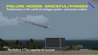 Resilience = The capacity to recover
Failure modes: Graceful/Phased
Predominant in the world of analogue system - precursors evident
 