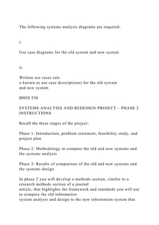 Systems Analysis and Redesign Project Phase 1 Grading Rubric.docx