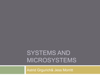 SYSTEMS AND
MICROSYSTEMS
Astrid Grgurich& Jess Morritt
 