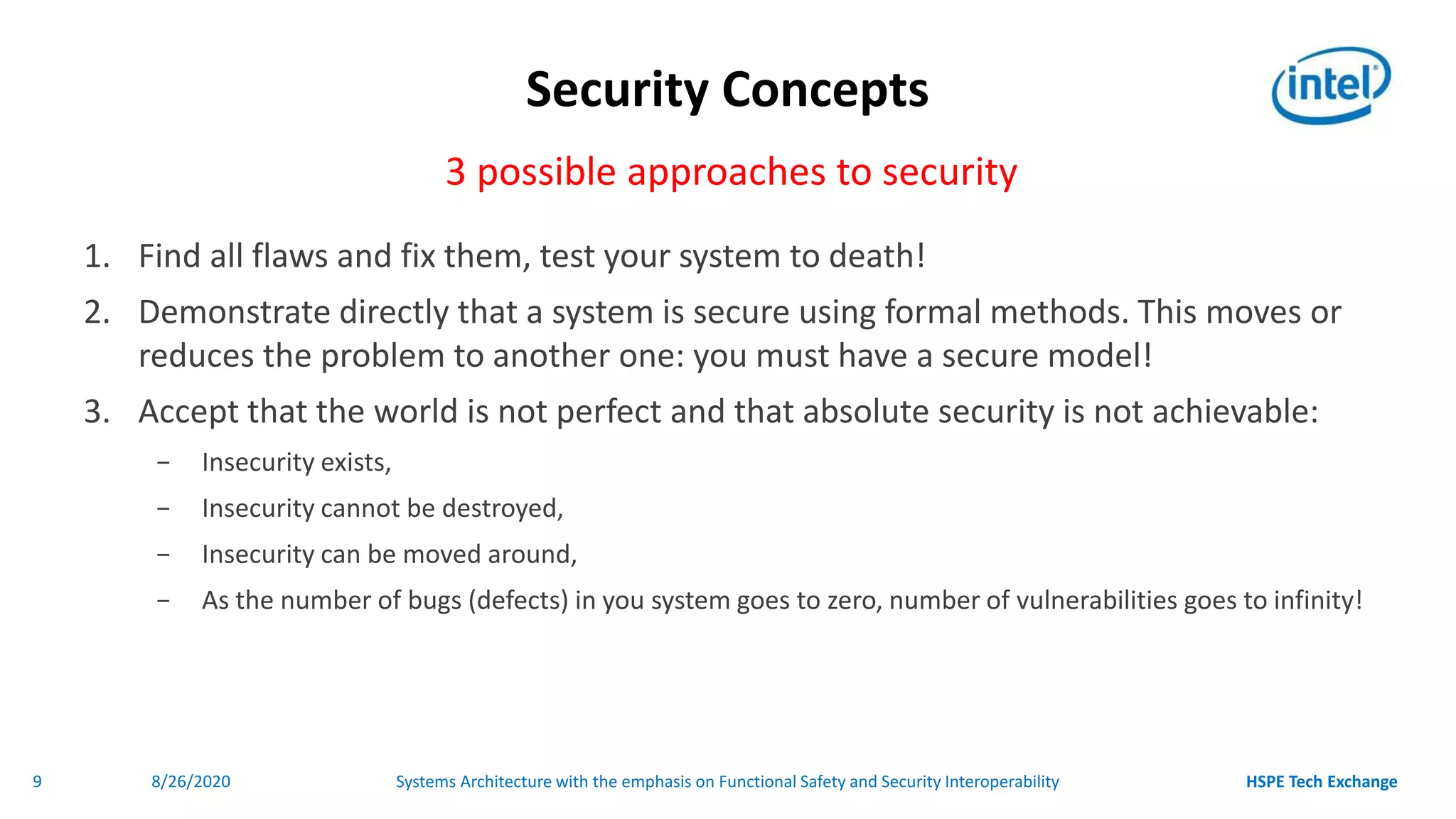 Systems architecture with the functional safety/security emphasis | PPTX