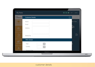 Area Code Name Time Lunch DinnerPaid
Hadapsar
Fatimanagar
Ankita P 12
8P
L
D
11
Ritika P 12:15
8:15P
L
D
12
Ravina P 12
8P
L
D
21
Shradha P 12:15
8:15P
L
D
22
13
13March
My Note
GLANCE
CUSTOMER
EMPLOYEES
STOCK
MENU
ACCOUNTS
LogoutSave
Today Lunch Dinner
Search
Take a Tour
March Lunch
Area TimePaid
Fatimanagar P
P
P
P
Name
Customer Details
Tiffin Details
Email
Address
Mobile No.
Type
Combo
Amount Paid
Mode of Payment
 