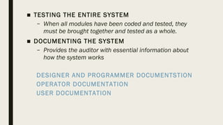 Systems development and program change activities | PPT