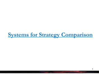 Systems for Strategy Comparison 1 