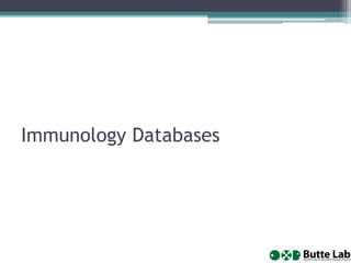 Immunology Databases
 