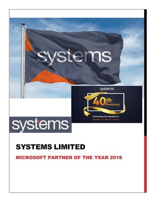 SYSTEMS LIMITED
MICROSOFT PARTNER OF THE YEAR 2018
 