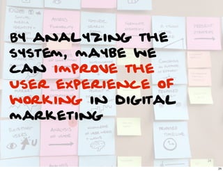 By analyzing the
system, maybe we
can improve the
User experience of
working in digital
marketing


                     24

                          24
 