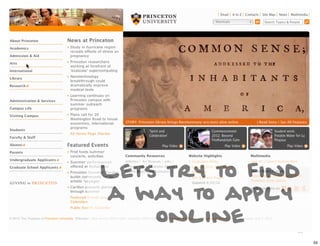 Lets try to find
a way to apply
    online
               55

                    55
 