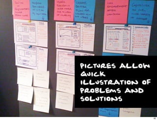 pictures allow
quick
illustration of
problems and
solutions
              82

                   82
 