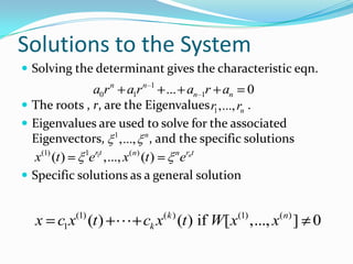 Systems Of Differential Equations | PPTX