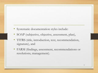 Systems of documentation and record keeping in clinical pharmacy | PPTX