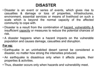 Disaster Management Key Terminologies Systems of Earth and Key terms in Disaster Management | PDF