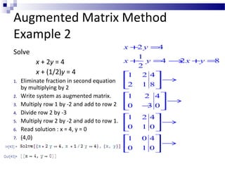 Systems of equations and matricies | PPT