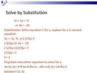 Systems Of Equations And Matricies