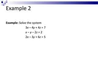 Systems Of Equations And Matricies