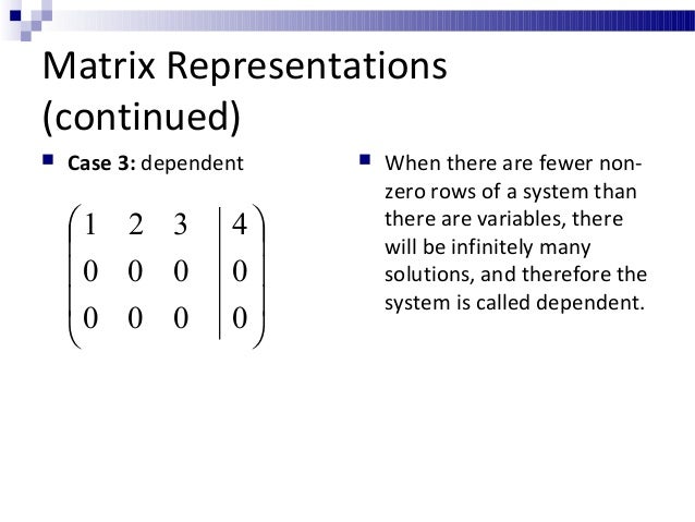 Systems of equations and matricies