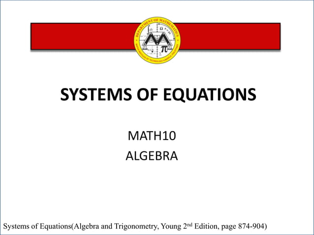 Systems of equations lesson 5 | PPTX