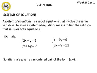 Systems of equations lesson 5 | PPTX