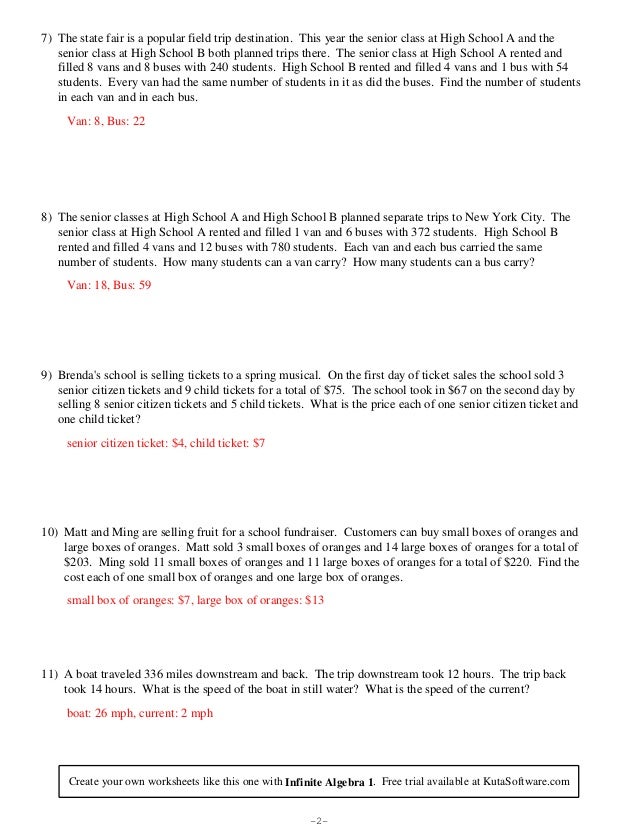 27 Systems Of Linear Equations Word Problems Worksheet Worksheet 27 Systems Of Linear Equations Word Problems Worksheet Worksheet
