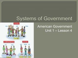 American Government
    Unit 1 – Lesson 4
 