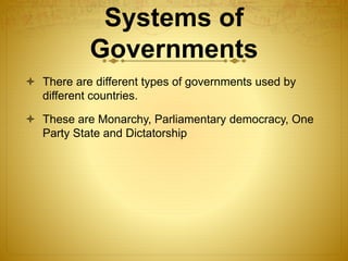 Systems of Government | PPTX