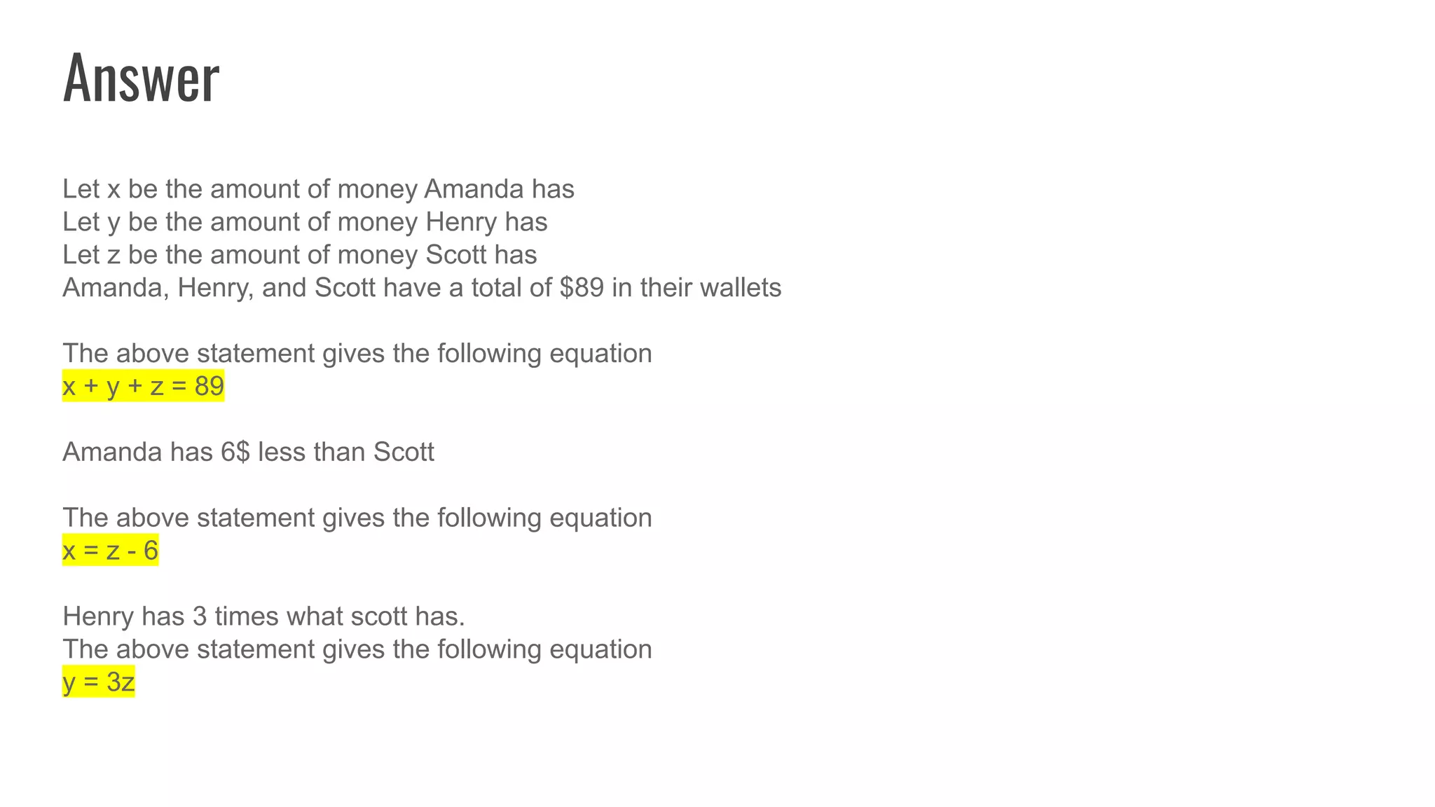 Systems of linear equations in three variables | PDF | Physics | Science