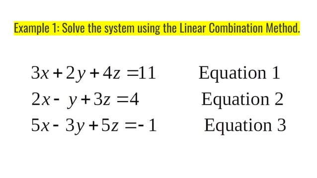 Systems of linear equations in three variables | PDF | Physics | Science