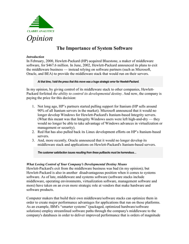 essay about importance of system software