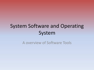 System software and operating system | PPSX | Operating Systems ...