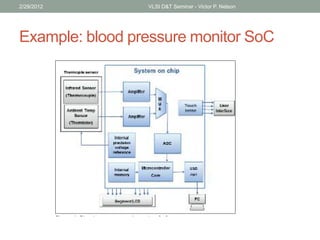 Example: blood pressure monitor SoC
2/29/2012 VLSI D&T Seminar - Victor P. Nelson
 