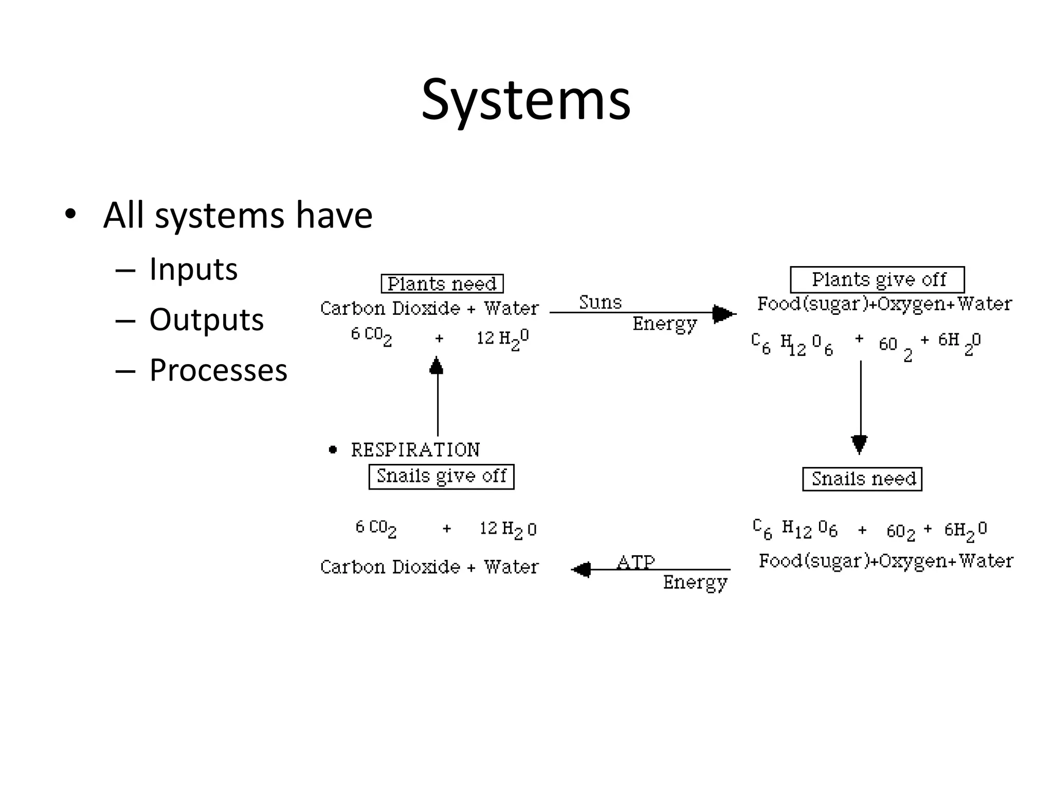 SystemsAll systems haveInputsOutputsProcesses