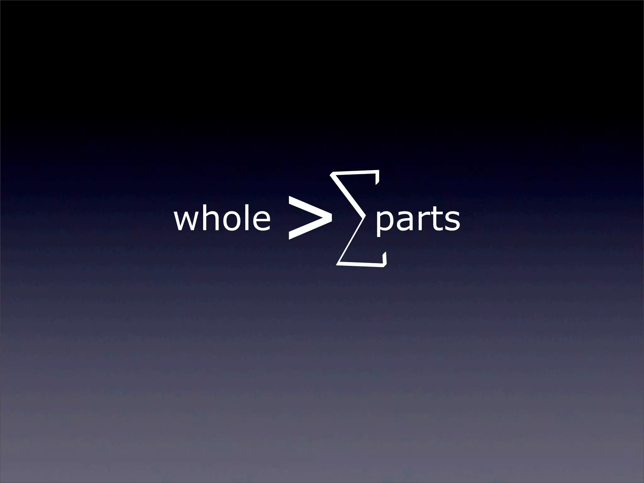 whole

Sunday, 2 March 14

>

parts

 