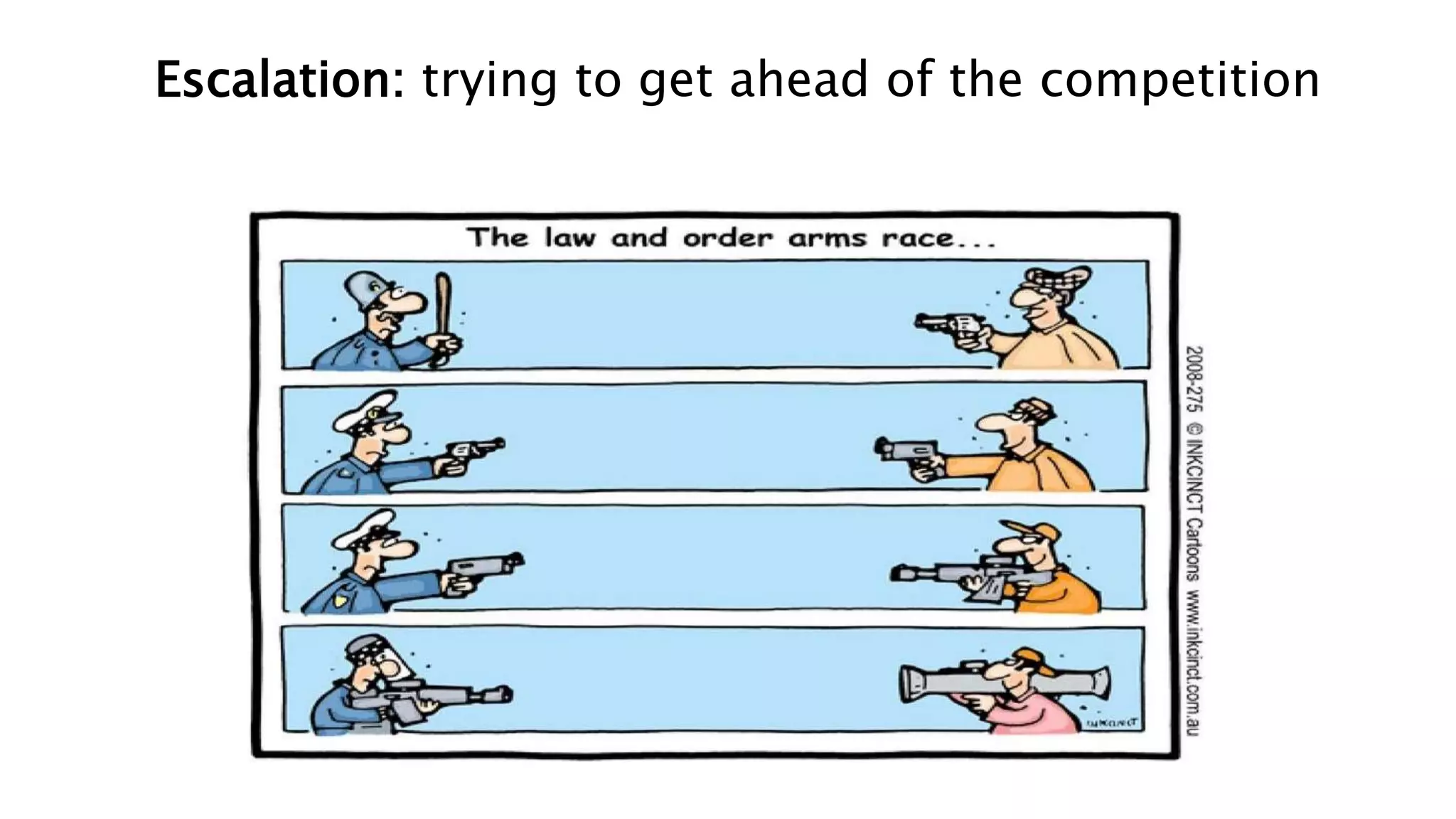 Escalation: trying to get ahead of the competition
 