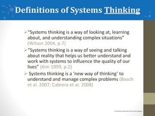 Problem Definition Systems Thinking Systems thinking for analyzing problems | PPTX