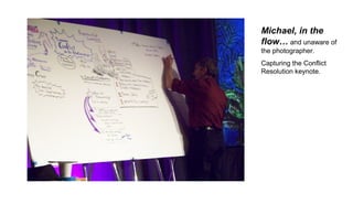 Michael, in the
flow… and unaware of
the photographer.
Capturing the Conflict
Resolution keynote.
 