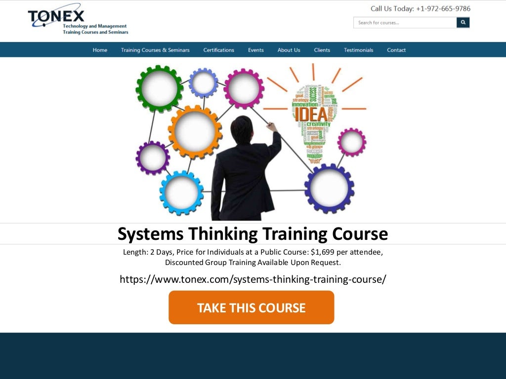 Systems Thinking Training Course Systems thinking training course