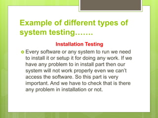 System Testing Setup System testing | PPTX
