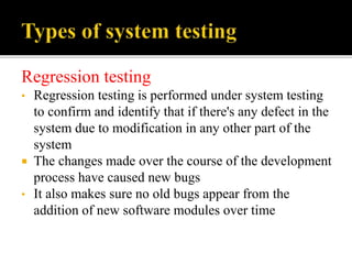 System Regression System testing | PPTX