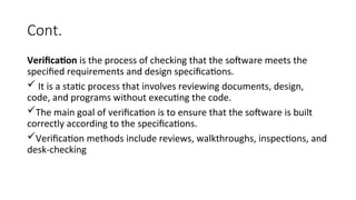 Specification Verification System Testing by system analysis design.ppt