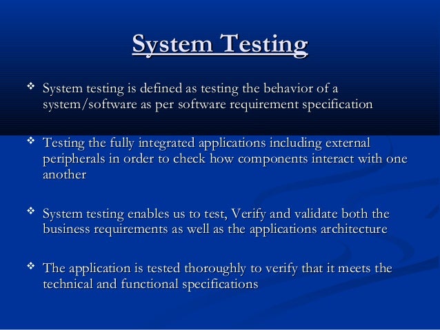 system testing presentation