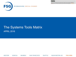 1© FSG |
The Systems Tools Matrix
APRIL 2016
 