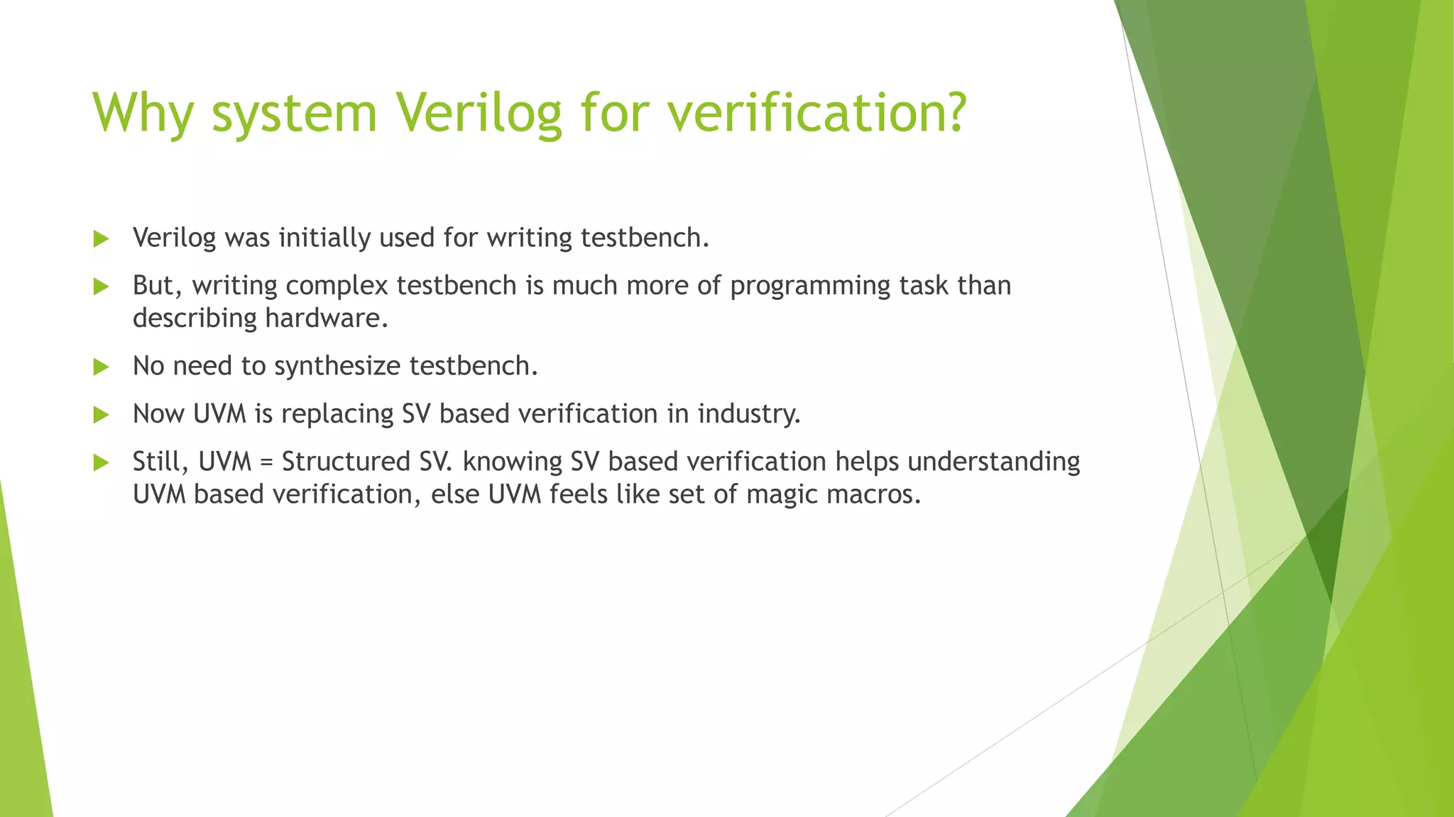 Introduction to System verilog | PPTX