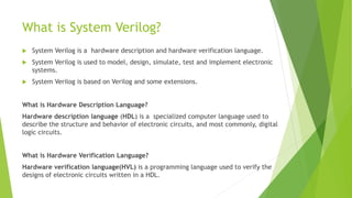 Introduction to System verilog | PPTX