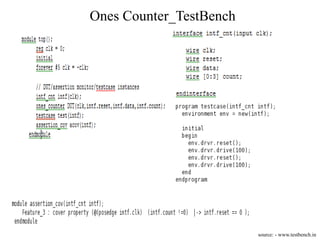 Ones Counter_TestBench
source: - www.testbench.in
 