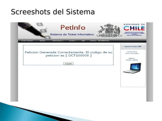 Screeshots del Sistema
 