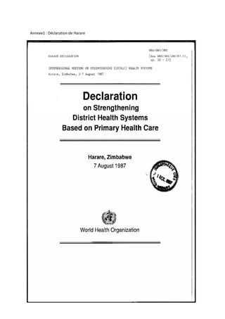 11
Annexe1 : Déclaration de Harare
 