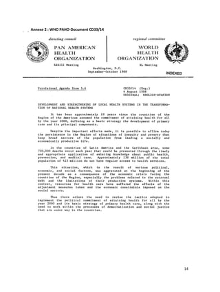 14
Annexe 2 : WHO PAHO-Document CD33/14
 
